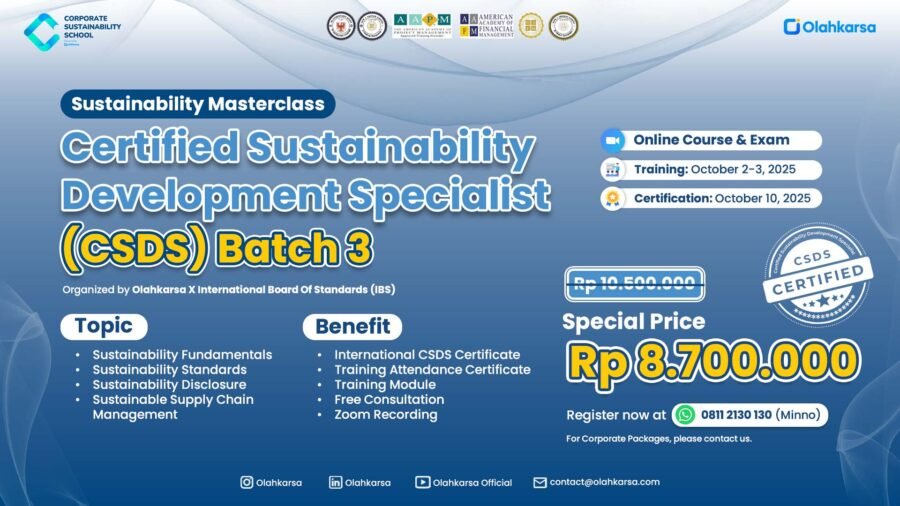 Sustainability Training Certified Sustainability Development Specialist (CSDS)